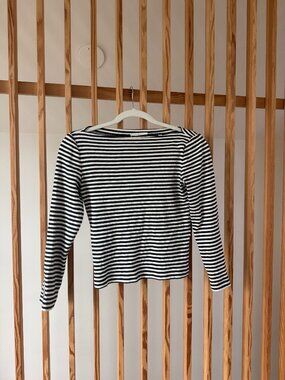 Doen Striped Boatneck Long Sleeve Top, S